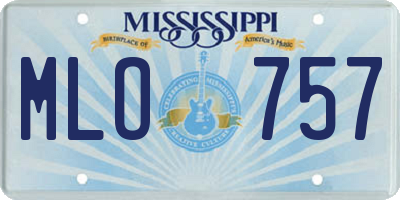 MS license plate MLO757