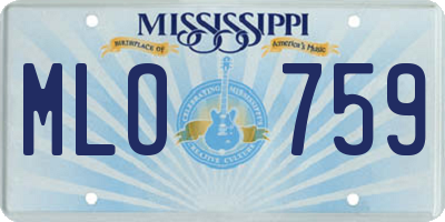 MS license plate MLO759