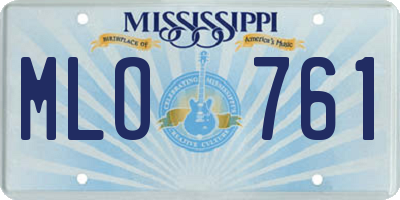 MS license plate MLO761