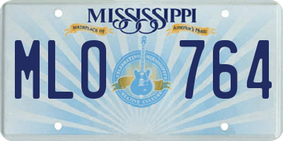 MS license plate MLO764