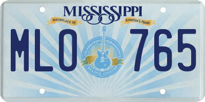 MS license plate MLO765