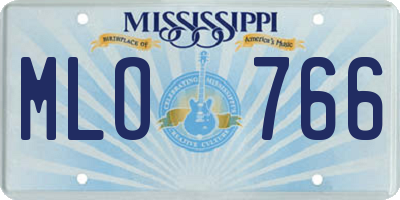 MS license plate MLO766