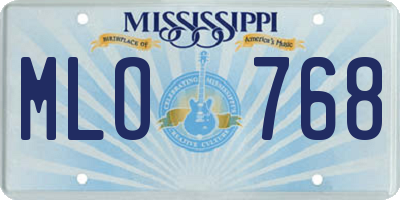 MS license plate MLO768