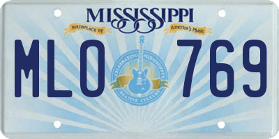 MS license plate MLO769