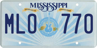 MS license plate MLO770