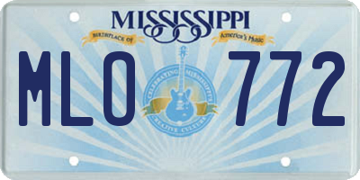 MS license plate MLO772