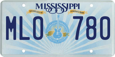 MS license plate MLO780