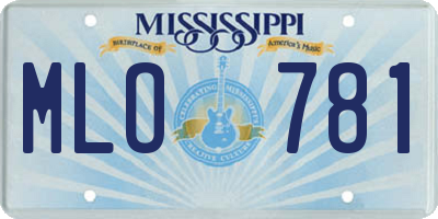 MS license plate MLO781