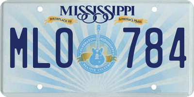 MS license plate MLO784