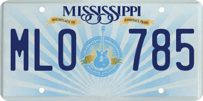 MS license plate MLO785