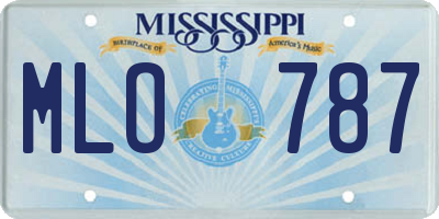MS license plate MLO787