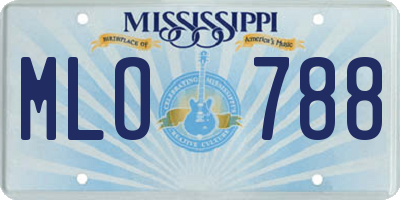 MS license plate MLO788