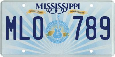 MS license plate MLO789
