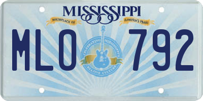 MS license plate MLO792