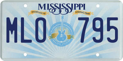 MS license plate MLO795