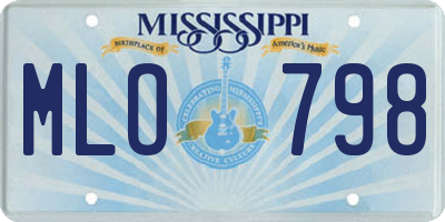 MS license plate MLO798