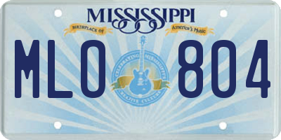 MS license plate MLO804