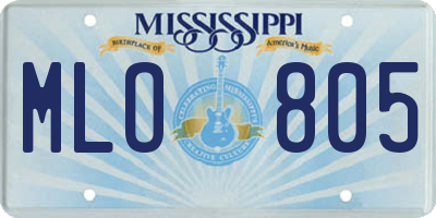 MS license plate MLO805
