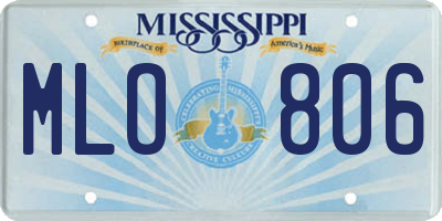 MS license plate MLO806