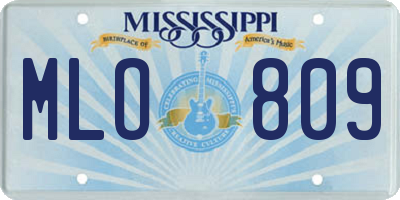 MS license plate MLO809