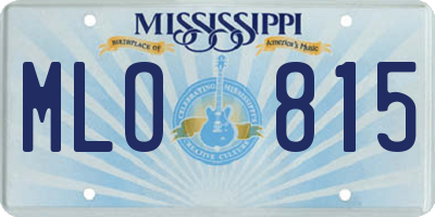 MS license plate MLO815