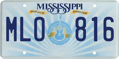 MS license plate MLO816