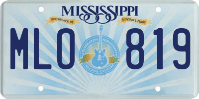 MS license plate MLO819