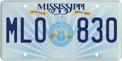 MS license plate MLO830