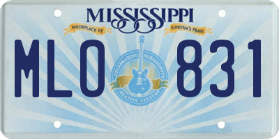 MS license plate MLO831