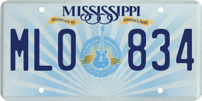 MS license plate MLO834