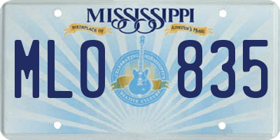 MS license plate MLO835