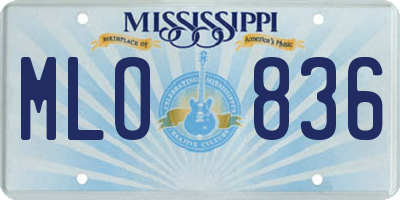MS license plate MLO836
