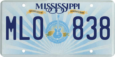 MS license plate MLO838