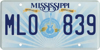 MS license plate MLO839