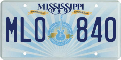 MS license plate MLO840