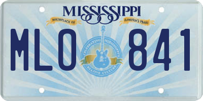MS license plate MLO841