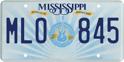 MS license plate MLO845
