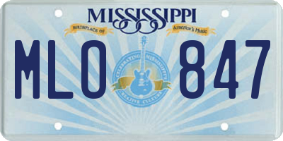 MS license plate MLO847