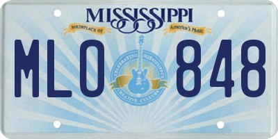 MS license plate MLO848