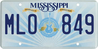 MS license plate MLO849