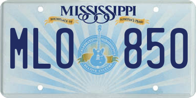 MS license plate MLO850
