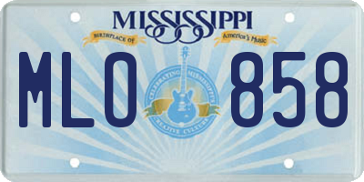 MS license plate MLO858