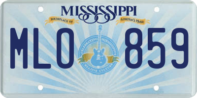 MS license plate MLO859