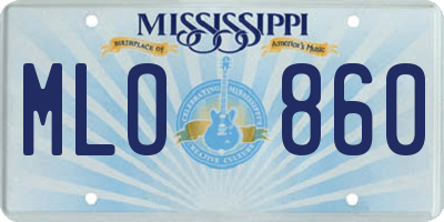 MS license plate MLO860