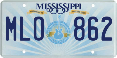 MS license plate MLO862