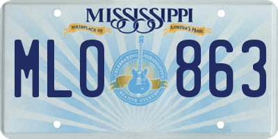 MS license plate MLO863