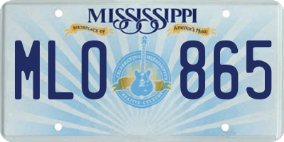 MS license plate MLO865