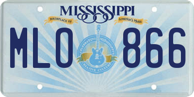 MS license plate MLO866