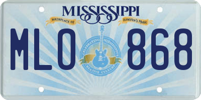 MS license plate MLO868