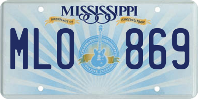 MS license plate MLO869